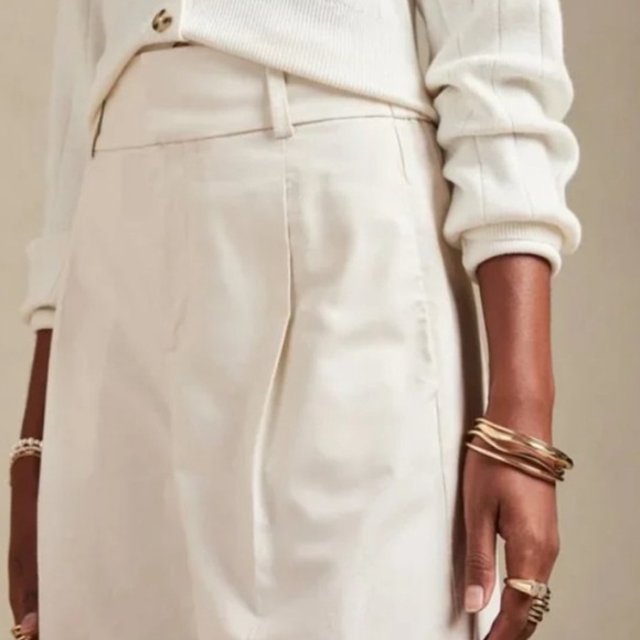 SALE!! NWT! Banana Republic Palazzo Wide-Leg Chino Pant in Off White, Multiple - Picture 3 of 3